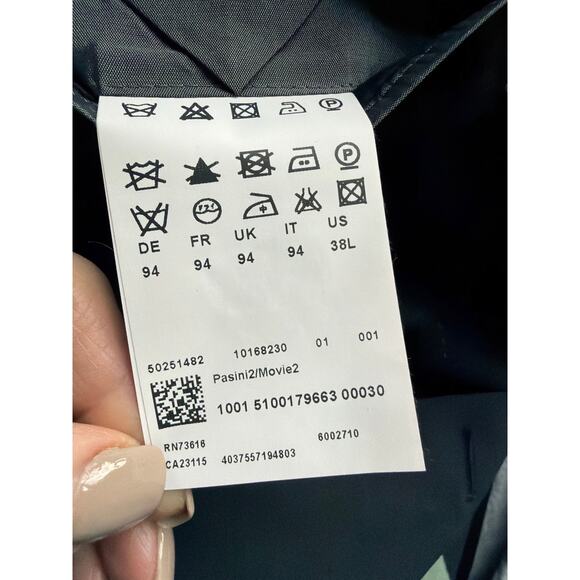 Hugo Boss Pasini2/Movie2 Super 100 Wool Blazer Mens 38L Black 2-Button Jacket - Picture 9 of 12